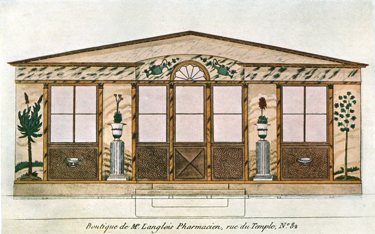 Gevelschildering van Langlois Apotheek, Parijs, Frankrijk, 1928 door Unbekannt