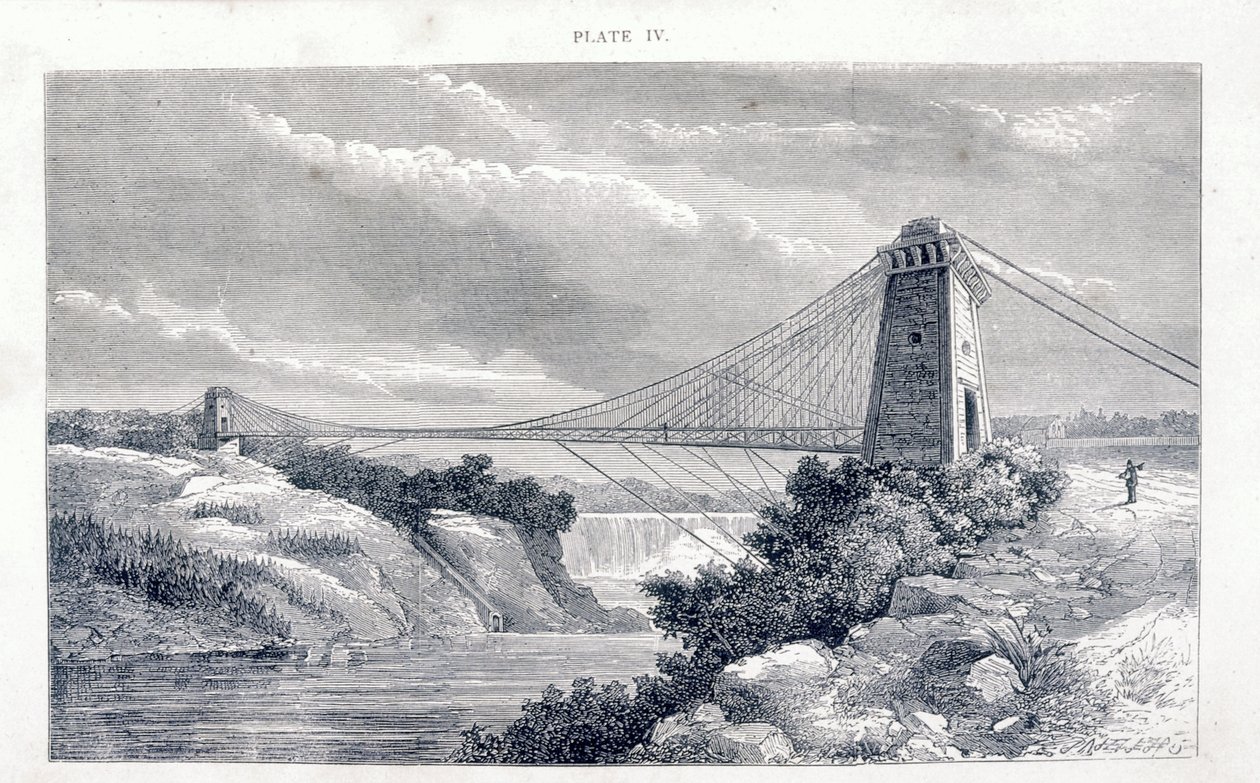 Falls View Hangbrug, Niagara, Noord-Amerika, c1869-c1889 door Unbekannt