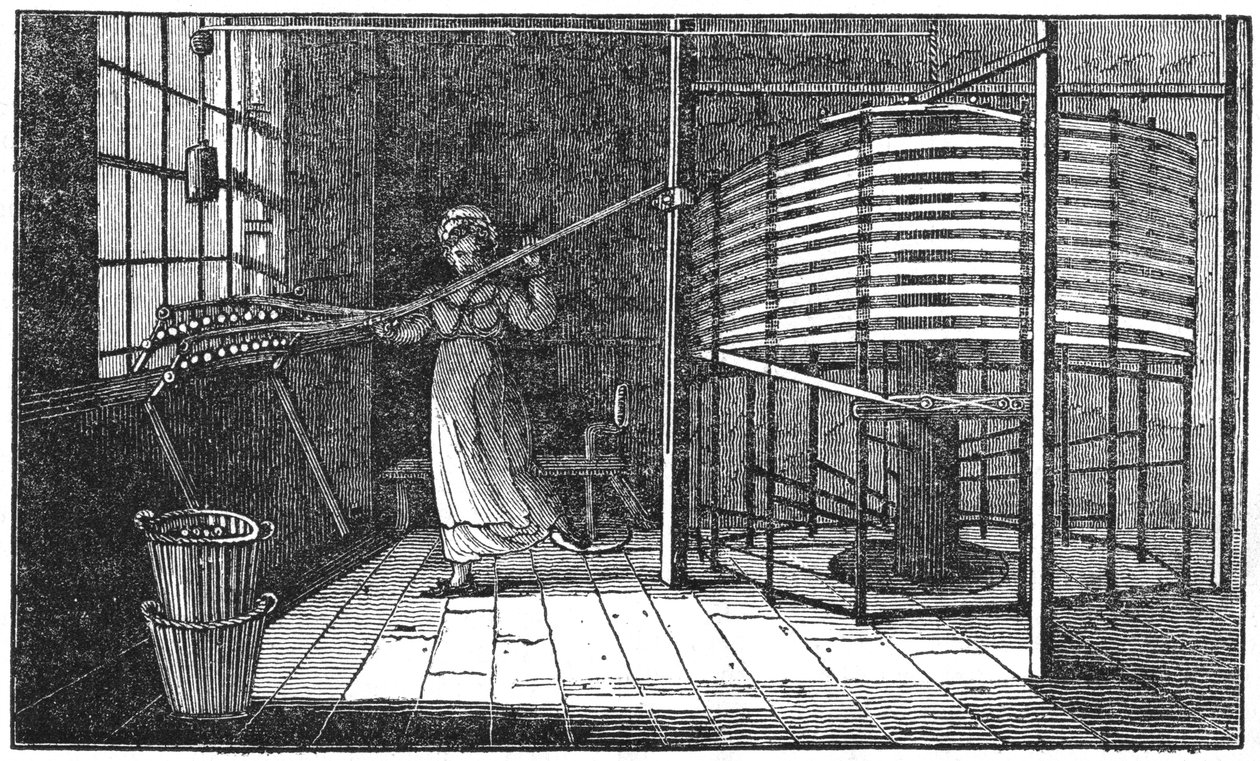 Vrouwelijke zijdenwerker, Spitalfields, Londen, 1833 door Unbekannt