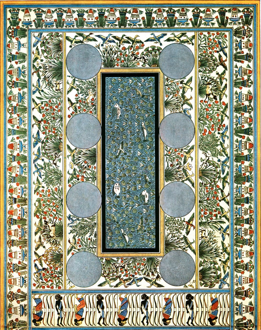 Vloerschildering in een paleis in Tell el-Amarna, Egypte, 1928 door Unbekannt