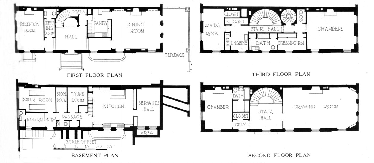 Plattegronden, huis van mevrouw WK Vanderbilt, New York City, 1924 door Unbekannt