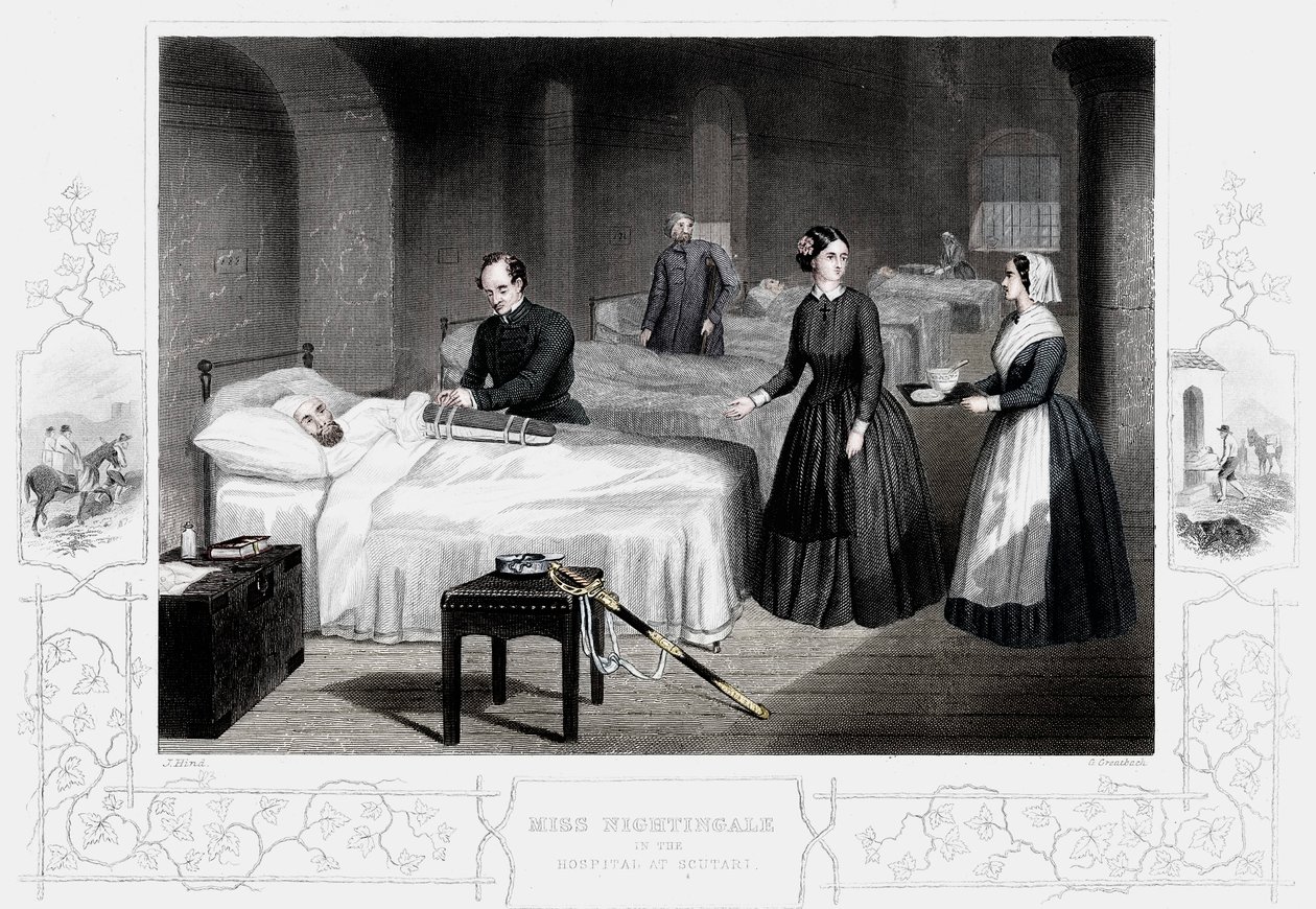 Florence Nightingale in het ziekenhuis van Scutari, ca. 1860 door Unbekannt