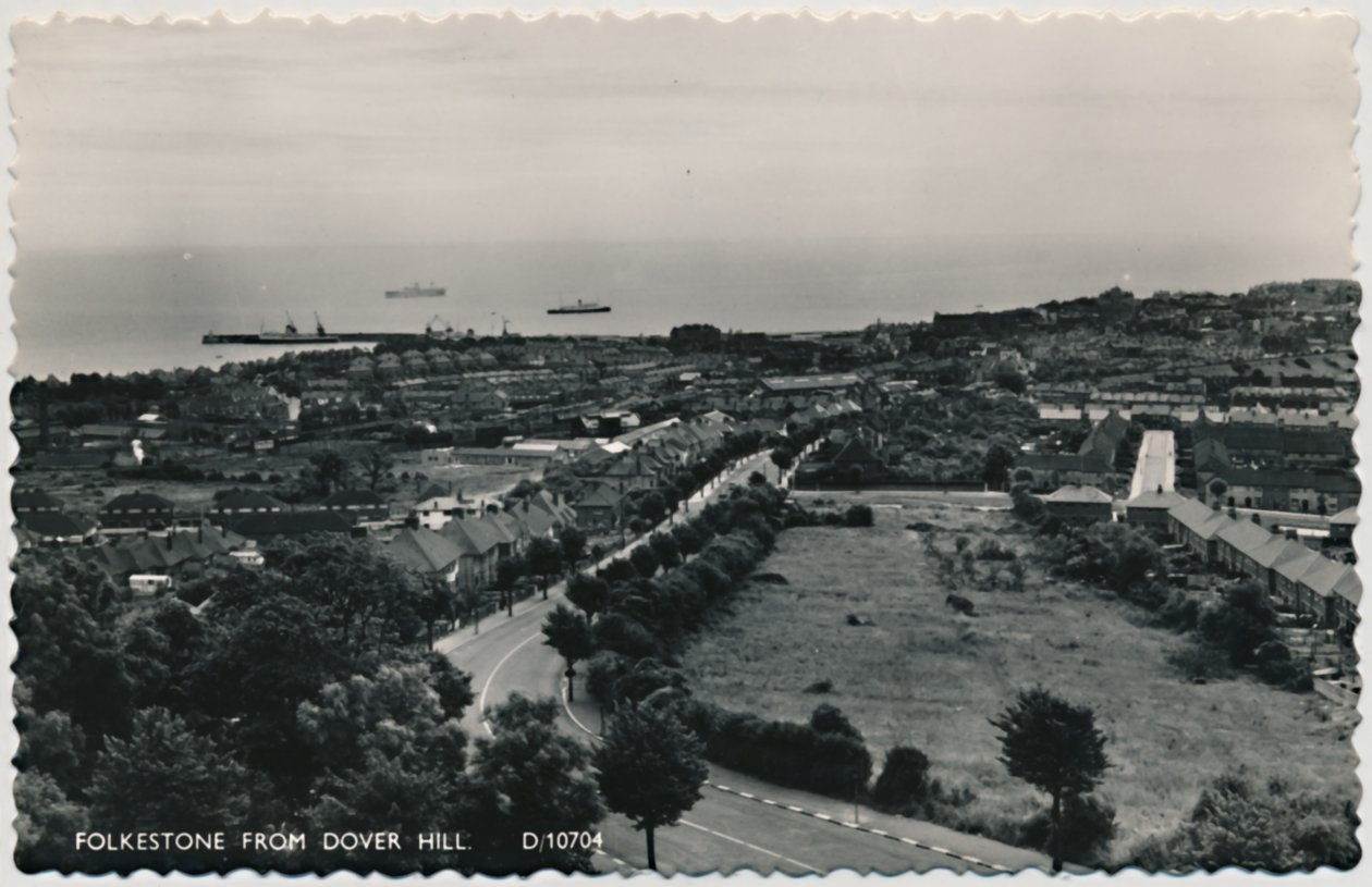 Folkestone vanaf Dover Hill, eind 19e-begin 20e eeuw door Unbekannt