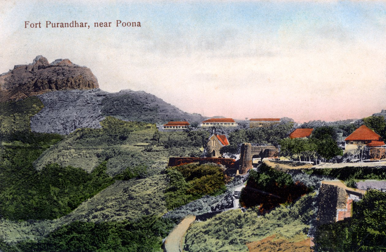 Fort Purandhar, nabij Pune Poona, India door Unbekannt