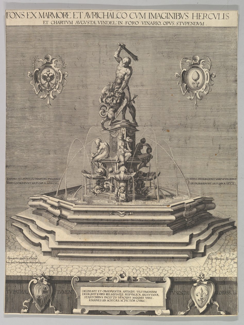 Fontein van Hercules in Augsburg Kopie, 1602 door Unbekannt