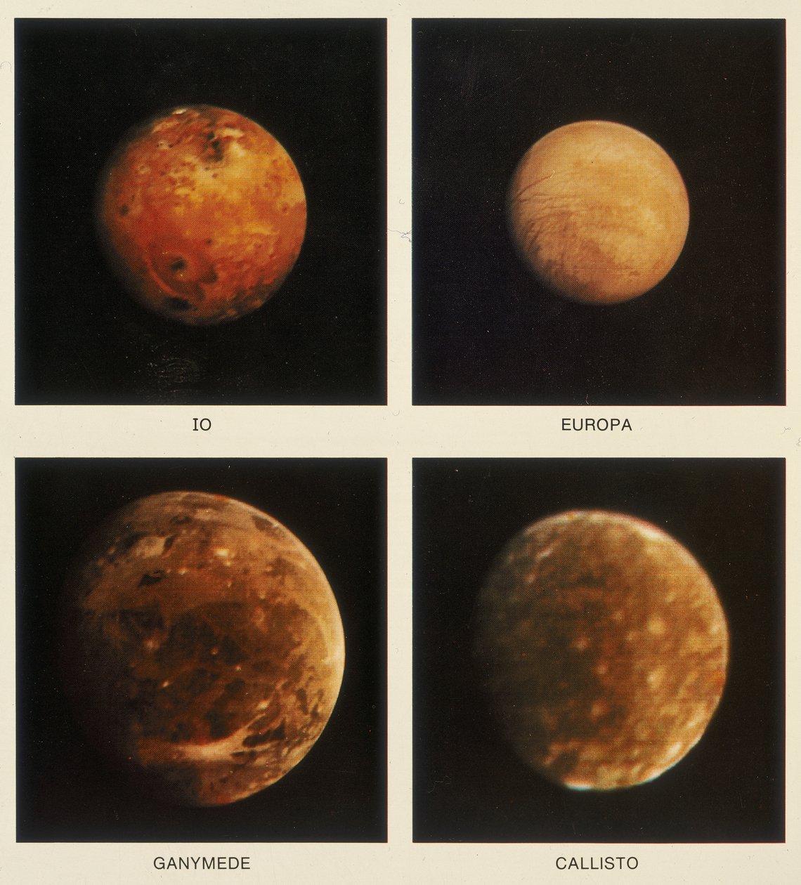 Vier manen van Jupiter. Io, Europa, Ganymedes en Callisto, 1979 door Unbekannt