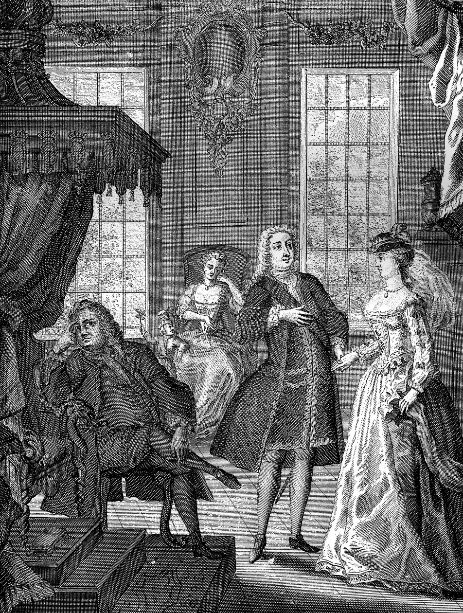 Frederik Prins van Wales en de Prinses Augusta van Saksen-Gotha door Unbekannt