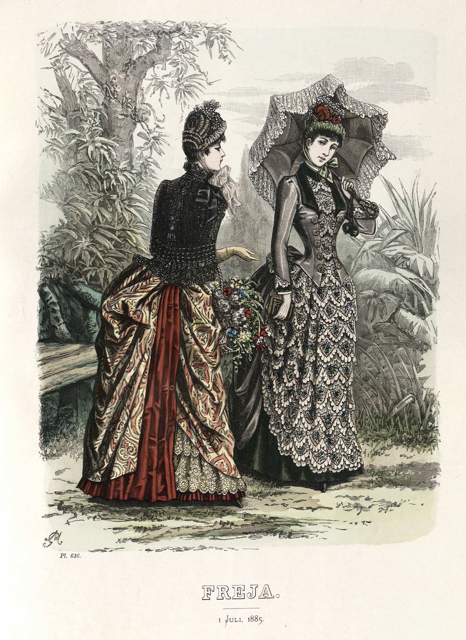 Freja- geïllustreerd Scandinavisch modetijdschrift 1885, illustratie nr. 13 door Unbekannt