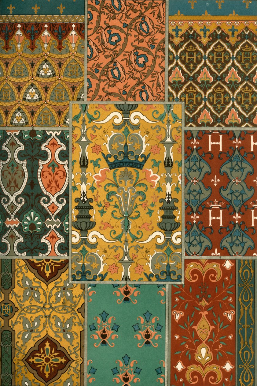 Franse renaissanceschildering van tapijt, 1898 door Unbekannt
