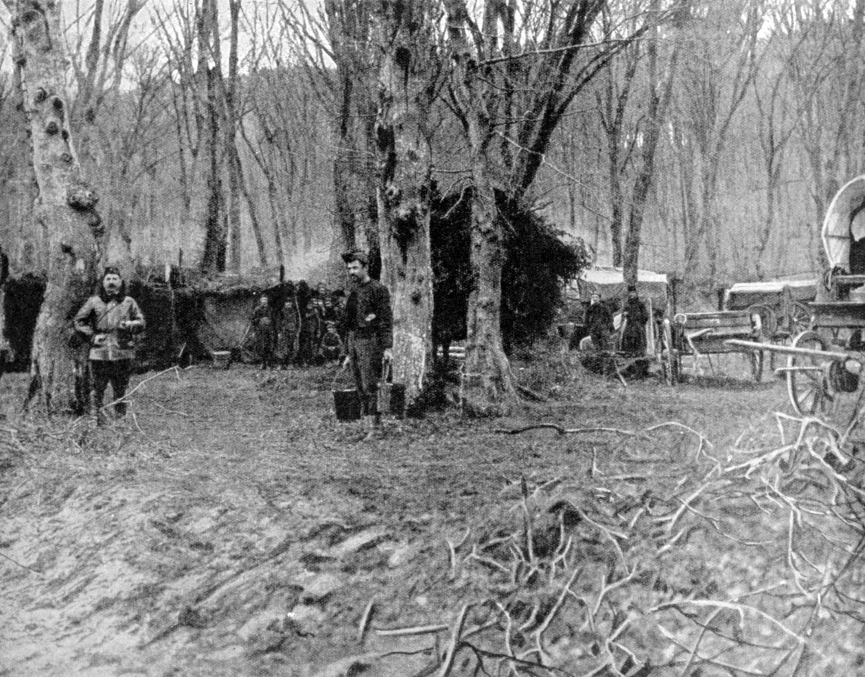 Franse rustplaats en soepkeuken achter de linies, Eerste Wereldoorlog, 1915 door Unbekannt