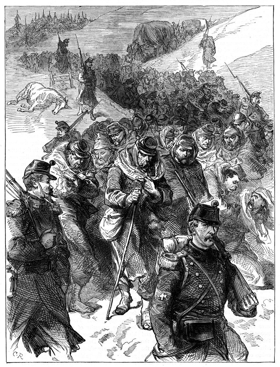 Franse terugtocht naar Zwitserland, 30 januari-1 februari 1871 c1880 door Unbekannt