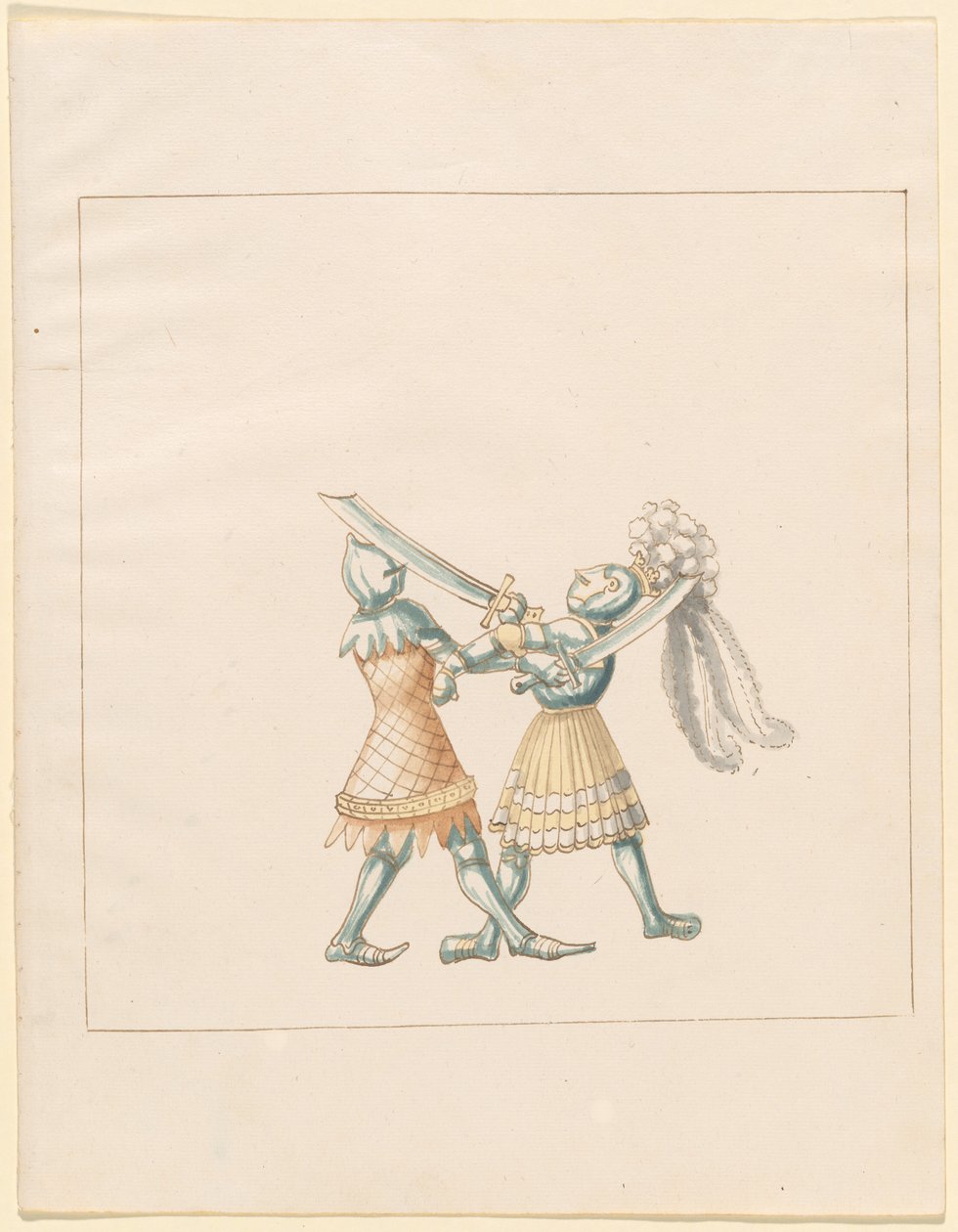 Freydal, Het boek van steekspelen en toernooien van keizer Maximiliaan I: Gevechten...Plaat 154, ca. 1515 door Unbekannt