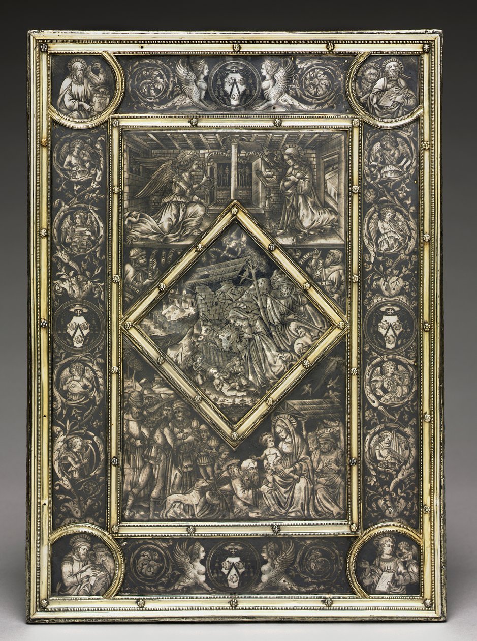 Vooromslag voor een Evangelieboek van de Franse Kardinaal Jean La Balou 1421-1491, ca. 1467-1468 door Unbekannt