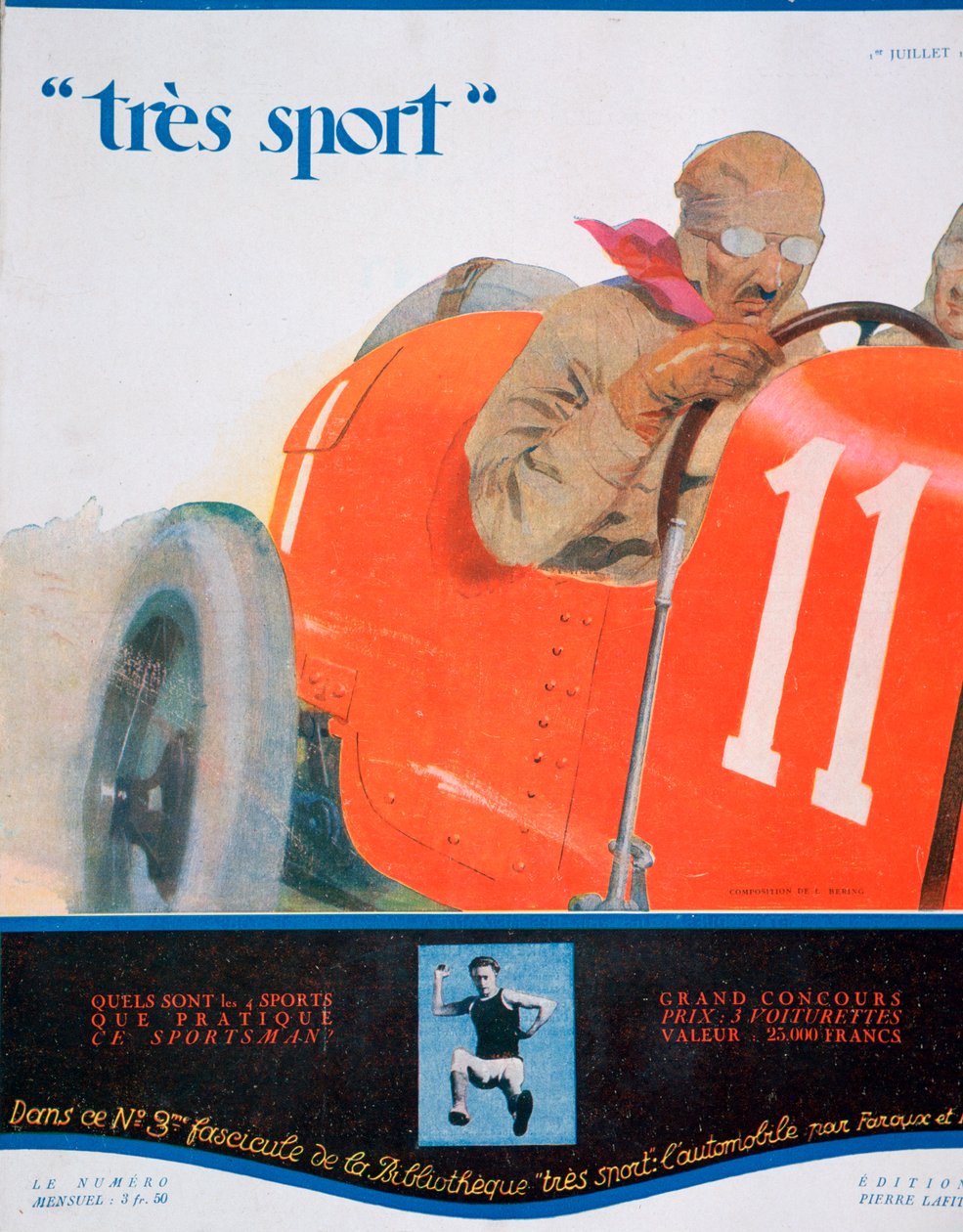 Voorpagina illustratie van het tijdschrift Tres Sport, juli 1922 door Unbekannt