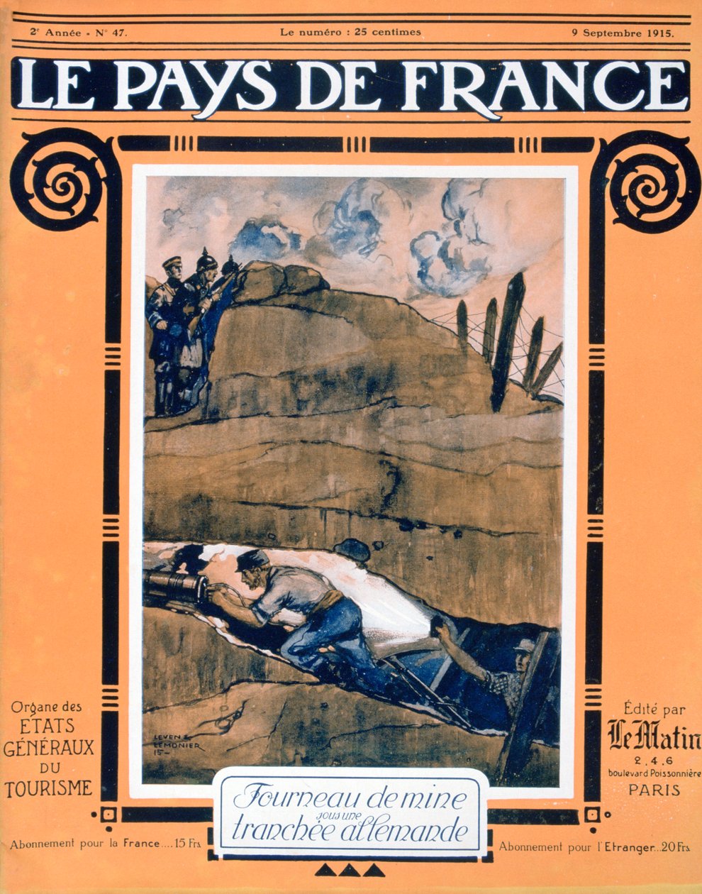 Vooromslag van Le Pays de France, 9 september 1915 door Unbekannt