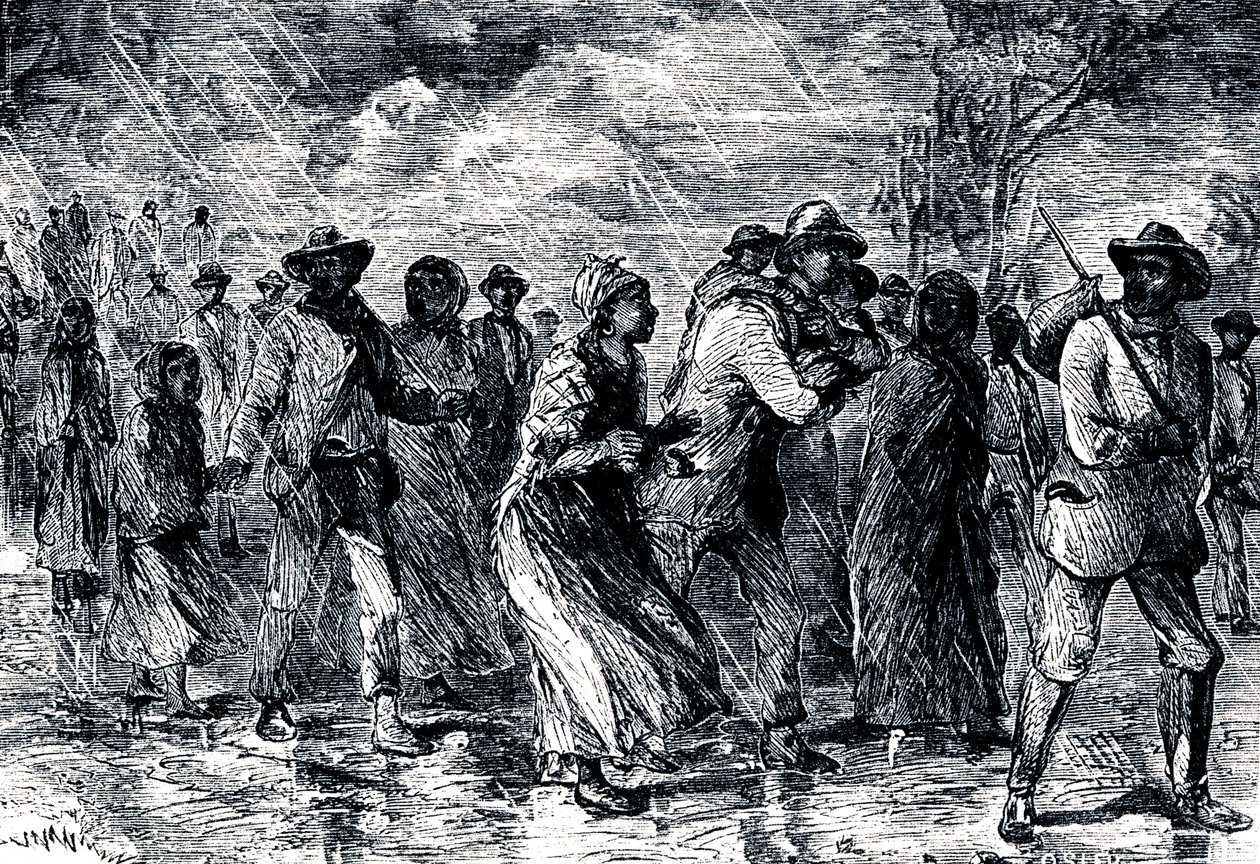 Vluchtende slaven op weg van Maryland naar Delaware via de Underground Railroad, 1850-1851 door Unbekannt