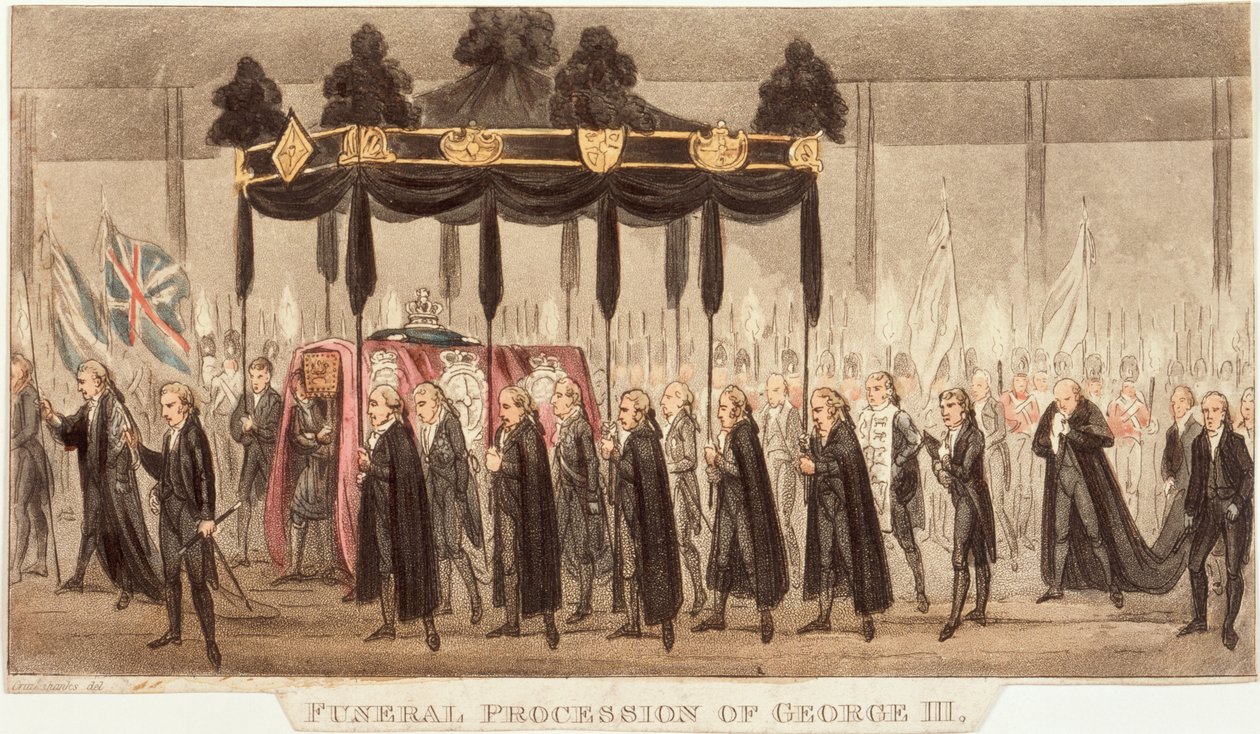 Begrafenisstoet van George III door Unbekannt