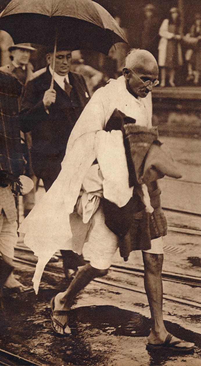 Gandhi in Londen door Unbekannt