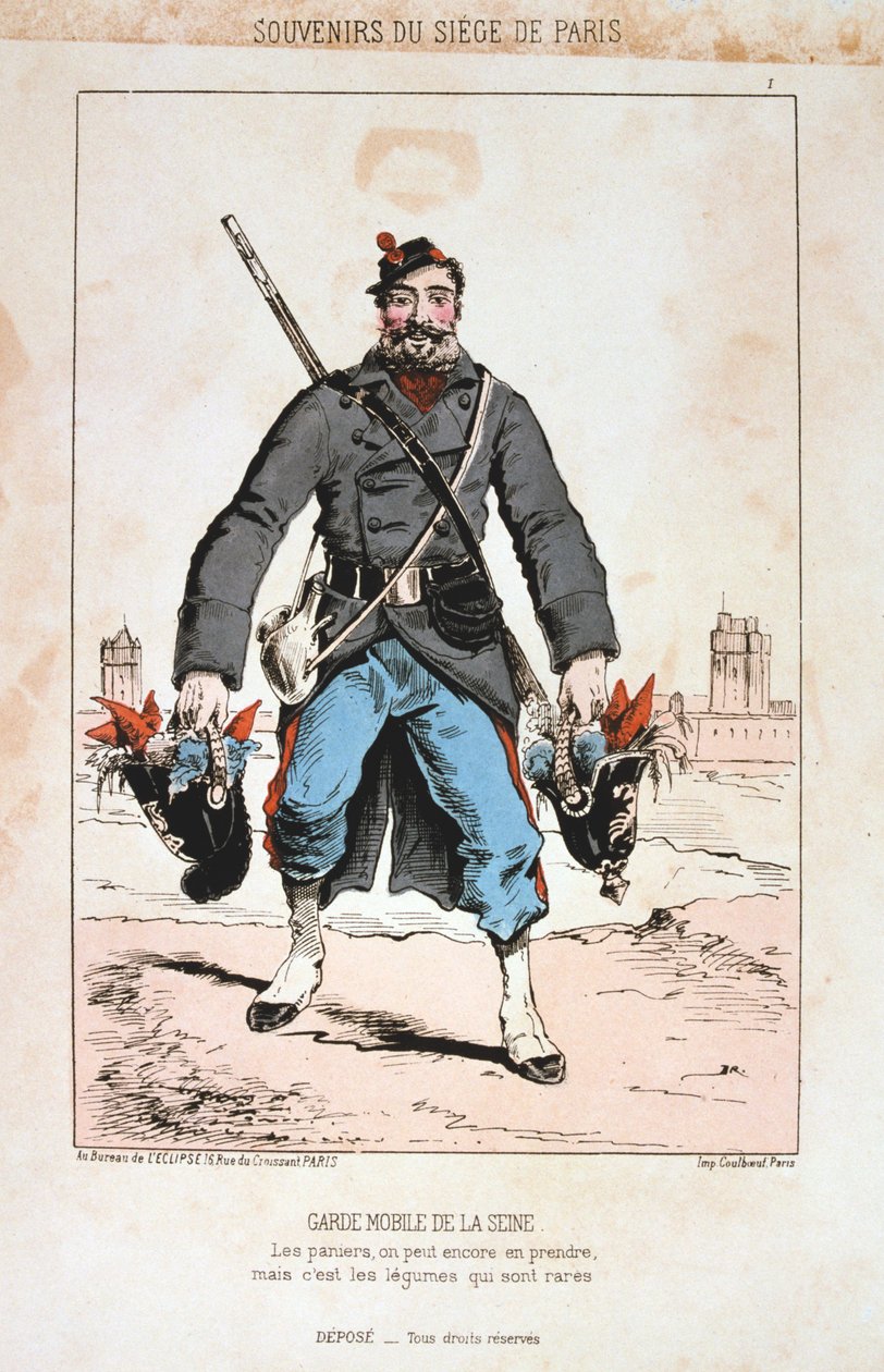 Garde Mobile de la Seine, Beleg van Parijs, 1870-1871 door Unbekannt