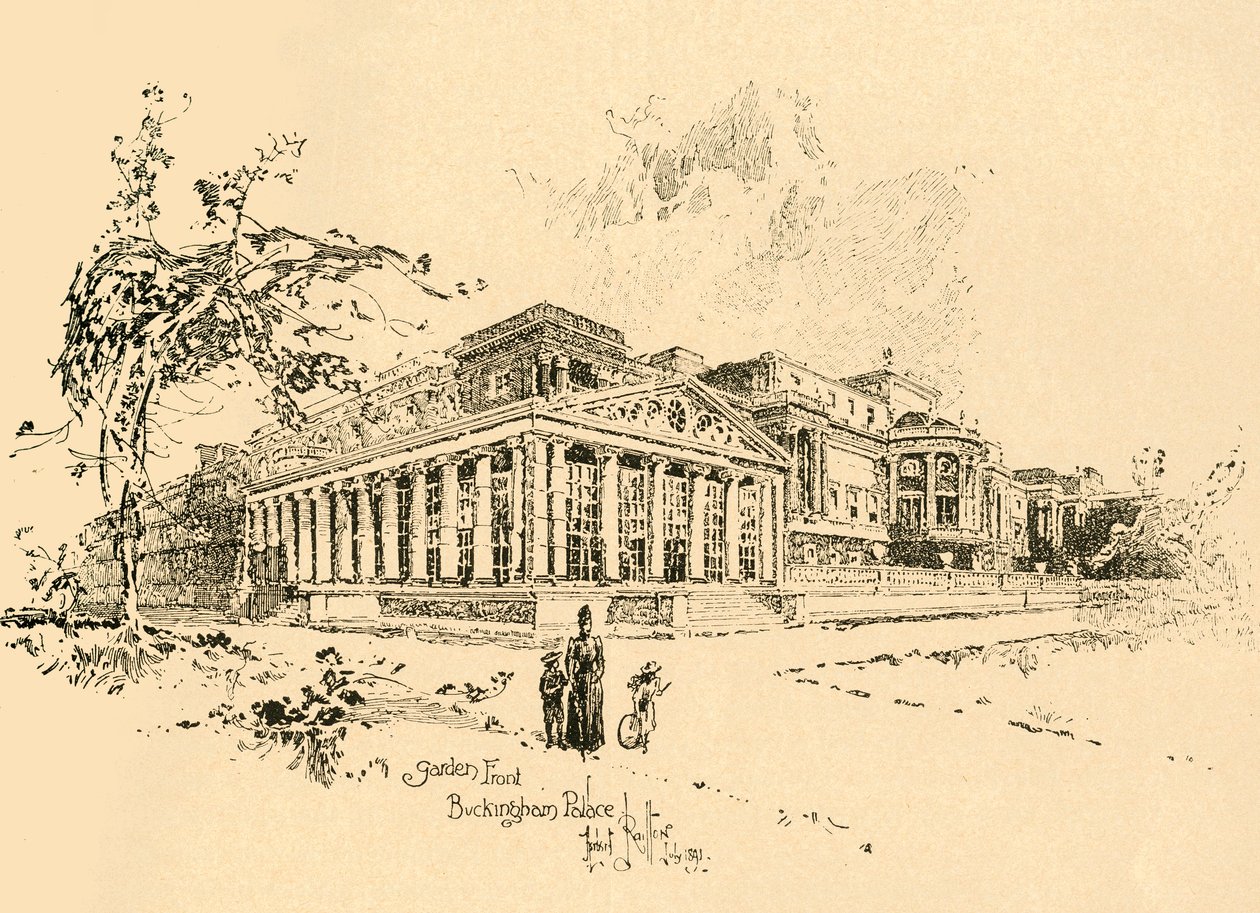 Tuinzijde, Buckingham Palace, Westminster, Londen, ca. 1890 door Unbekannt