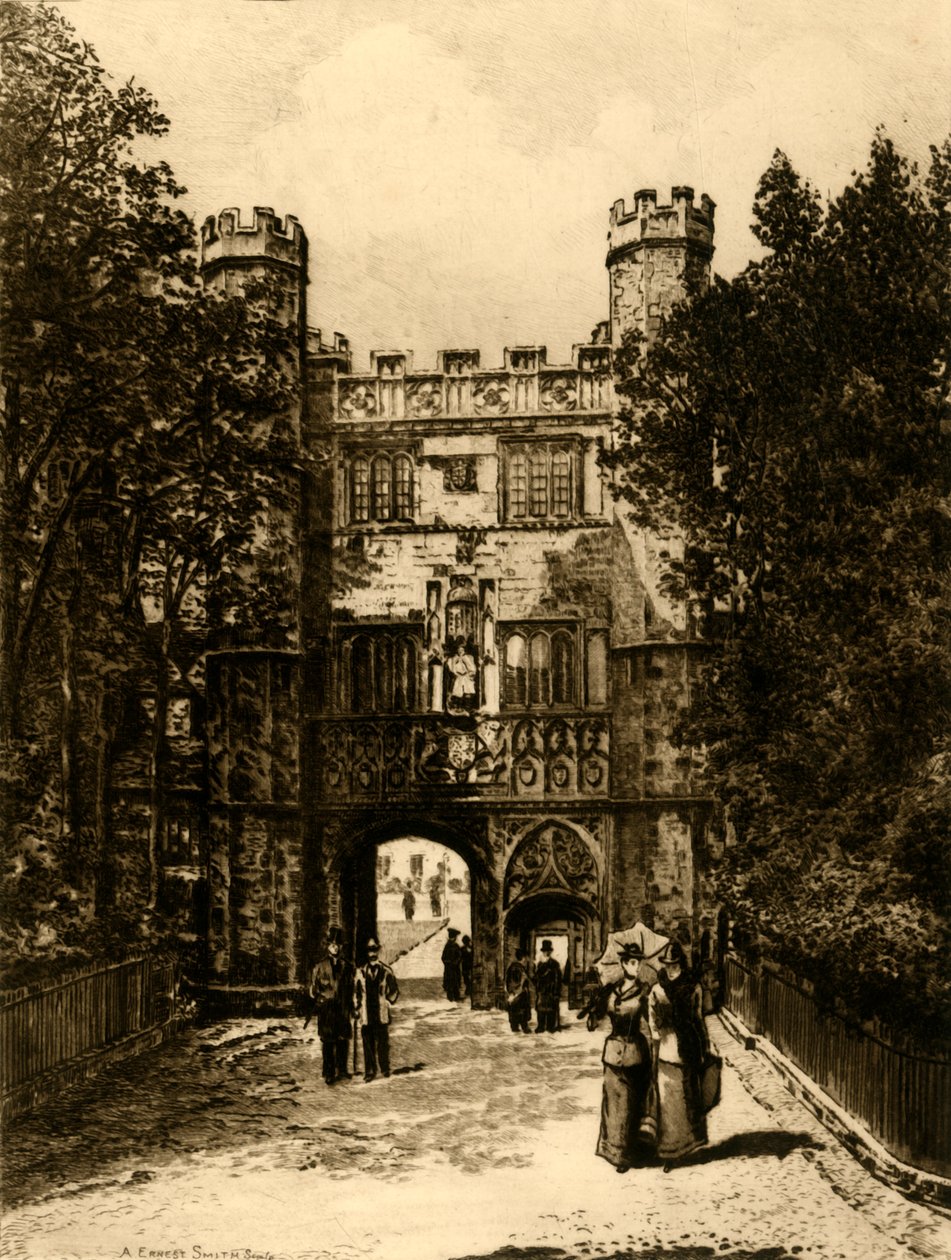 Poort van Trinity College, Cambridge, 1898 door Unbekannt