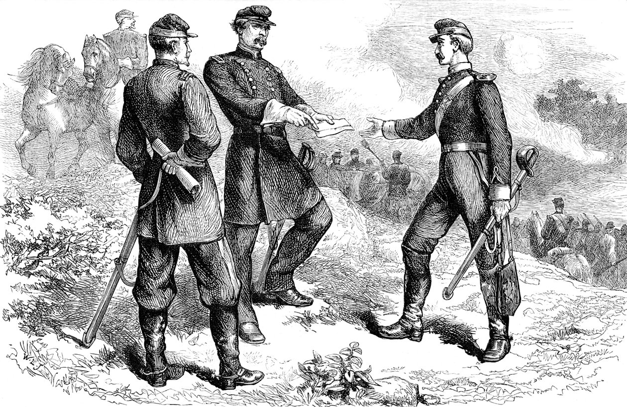 Generaal McClellan bij de Slag om Antietam, Amerikaanse Burgeroorlog, 1862 ca. 1880 door Unbekannt