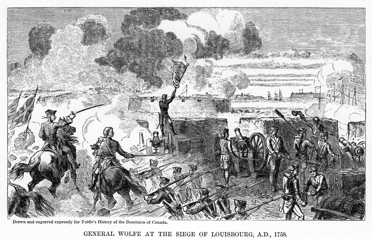 Generaal Wolfe bij het Beleg van Louisbourg, AD 1758 door Unbekannt