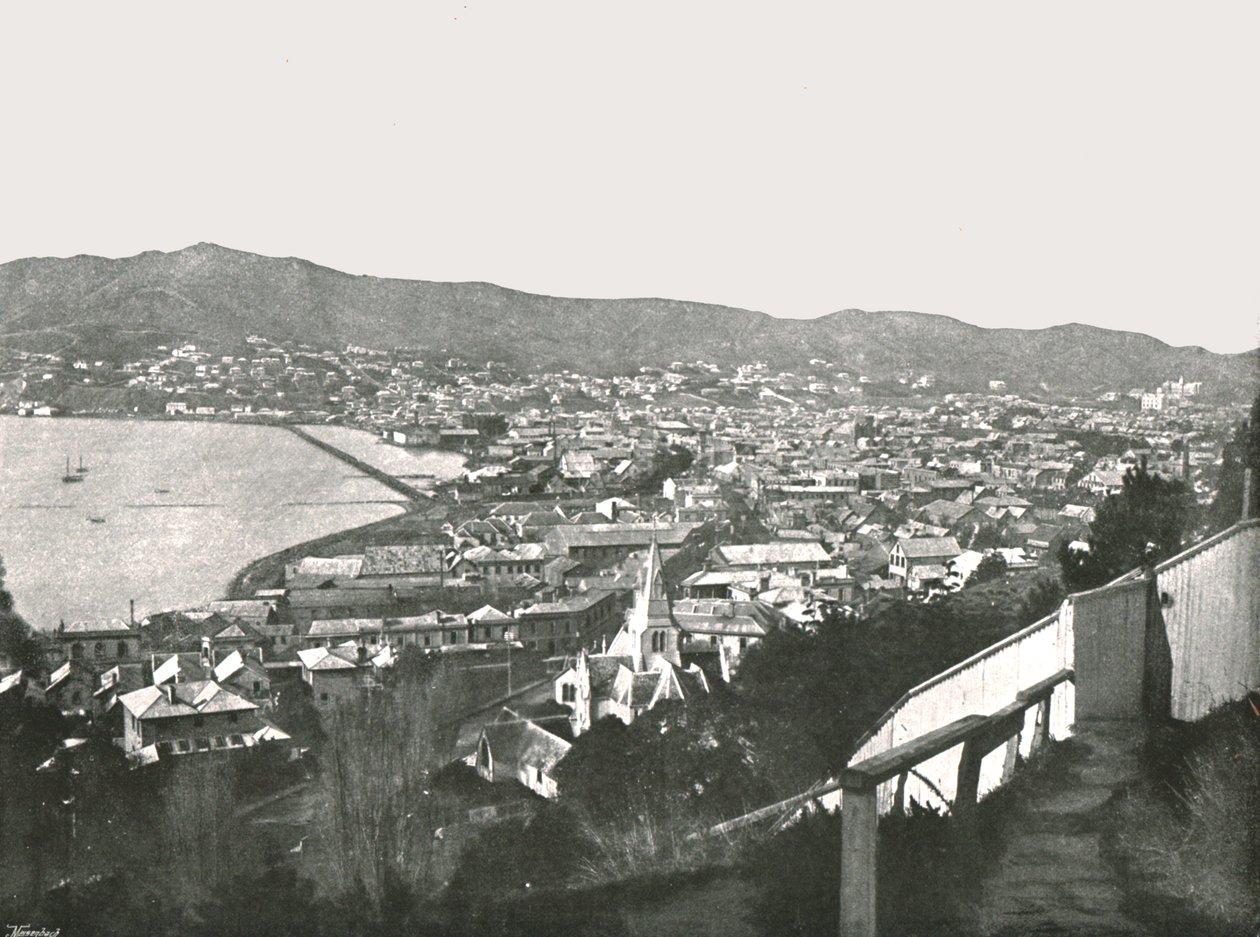 Algemeen uitzicht op de stad, Wellington, Nieuw-Zeeland, 1895 door Unbekannt
