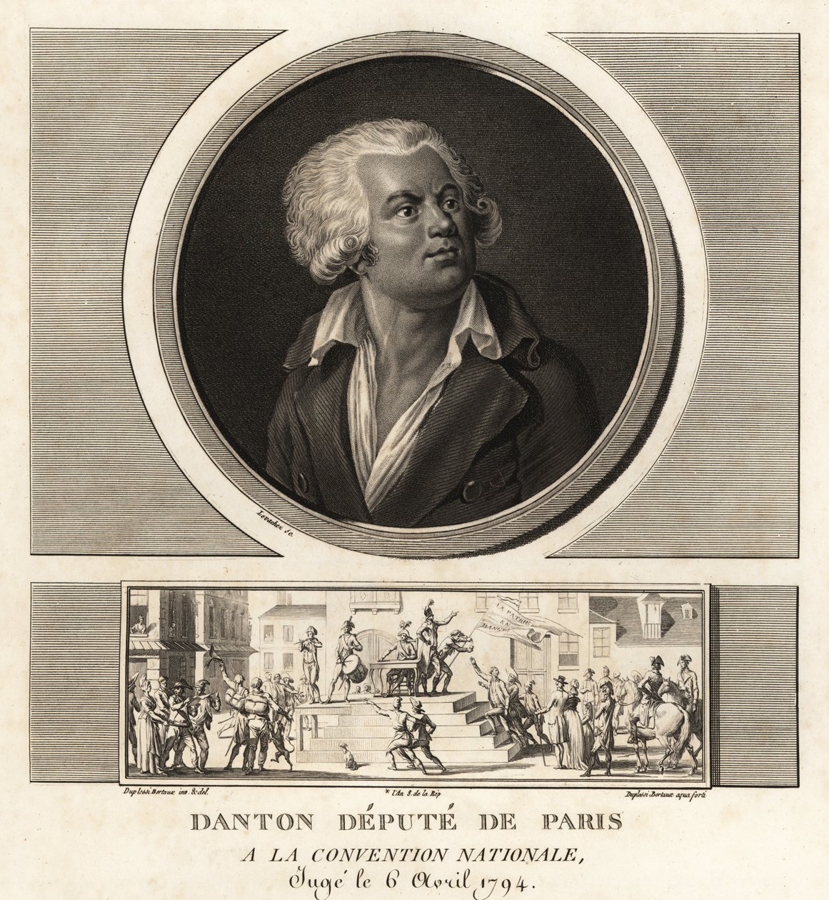 Georges Danton, Afgevaardigde van Parijs bij de Nationale Conventie, geëxecuteerd 1794 door Unbekannt