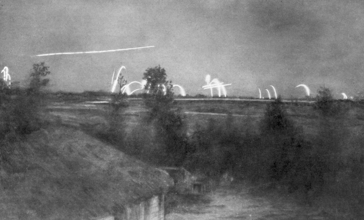 Duitse artillerie, het Champagne-front, Frankrijk, Eerste Wereldoorlog, 1915 door Unbekannt