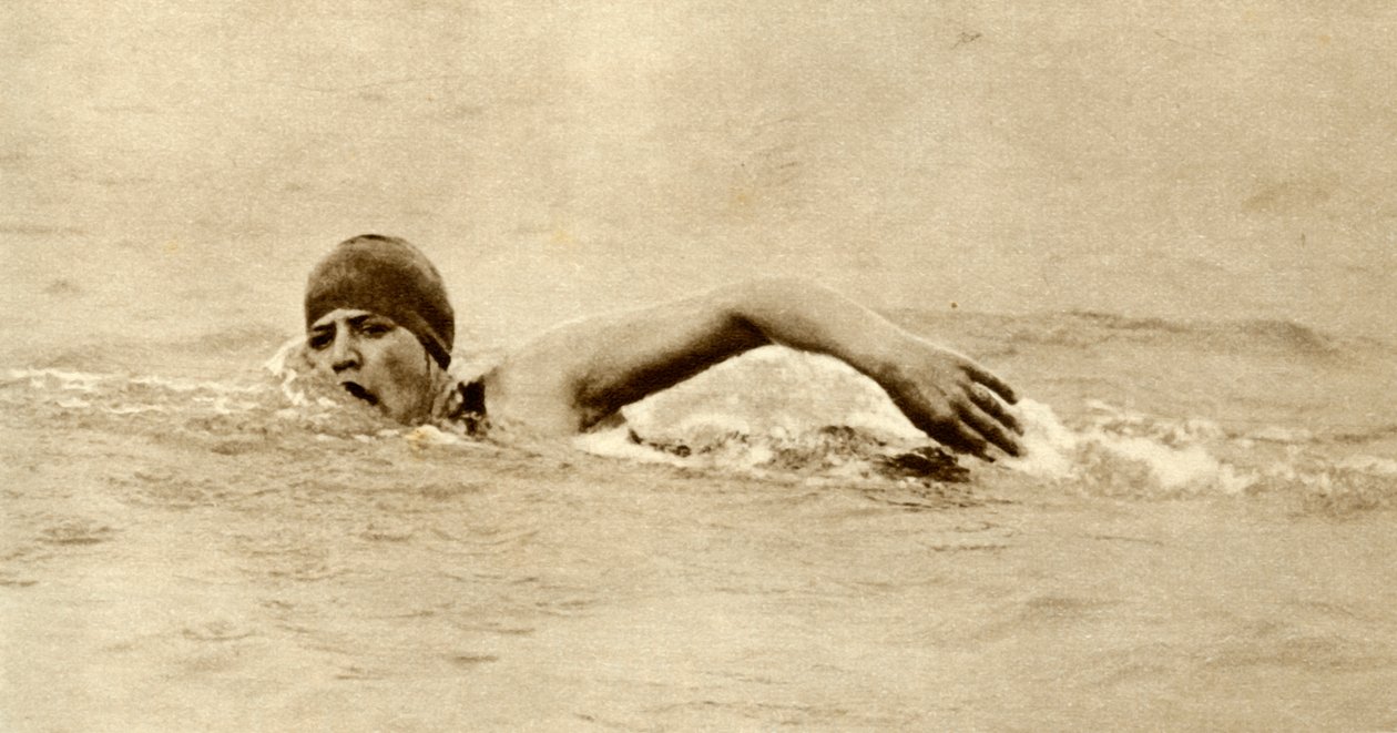 Gertrude Ederle, eerste vrouw die het Kanaal overzwom door Unbekannt