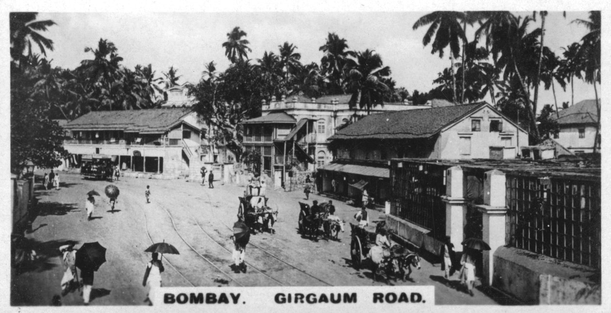 Girgaum Road, Bombay, India, ca. 1925 door Unbekannt