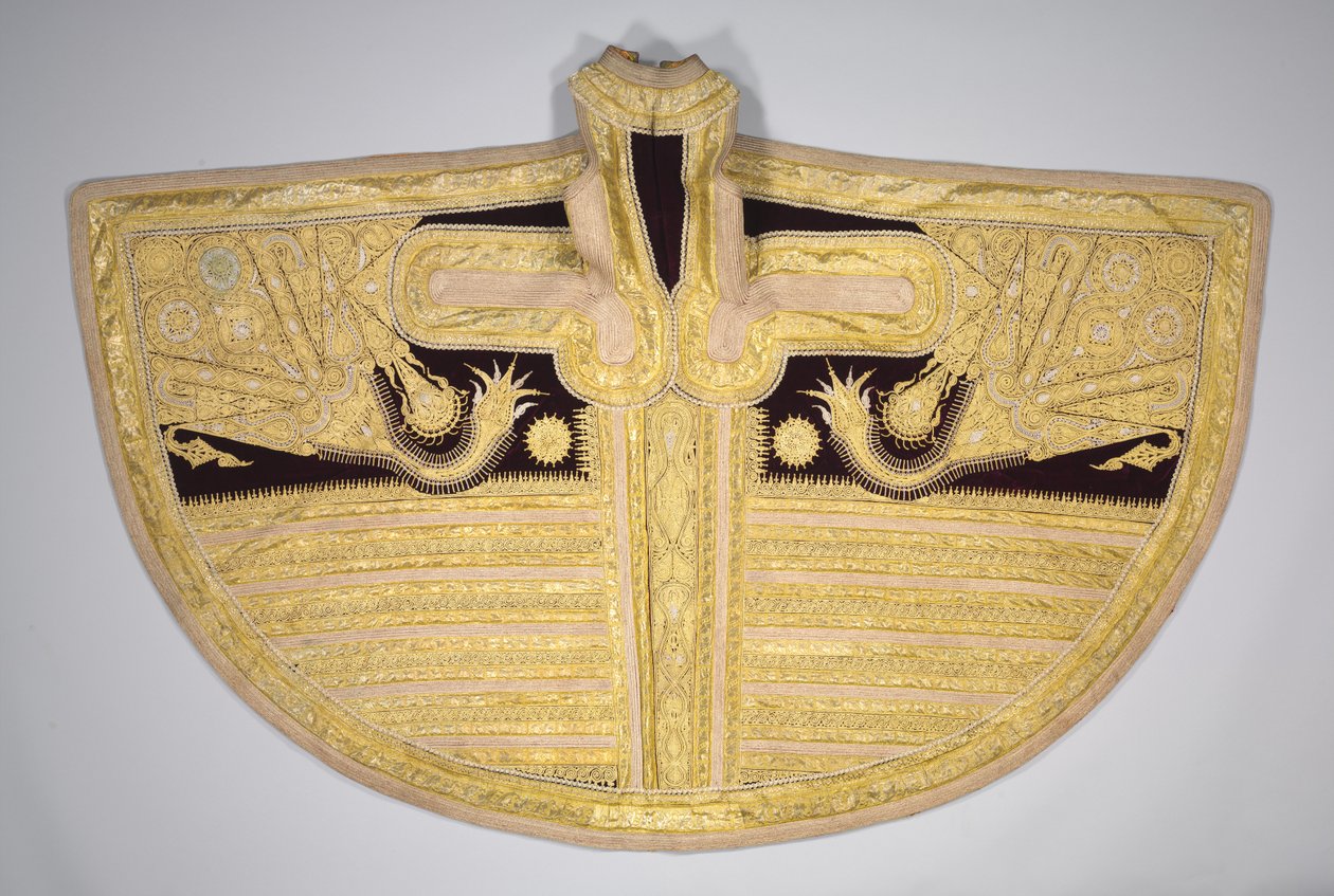 Met gouddraad geborduurd kledingstuk voor een vrouw, eind 1800 door Unbekannt