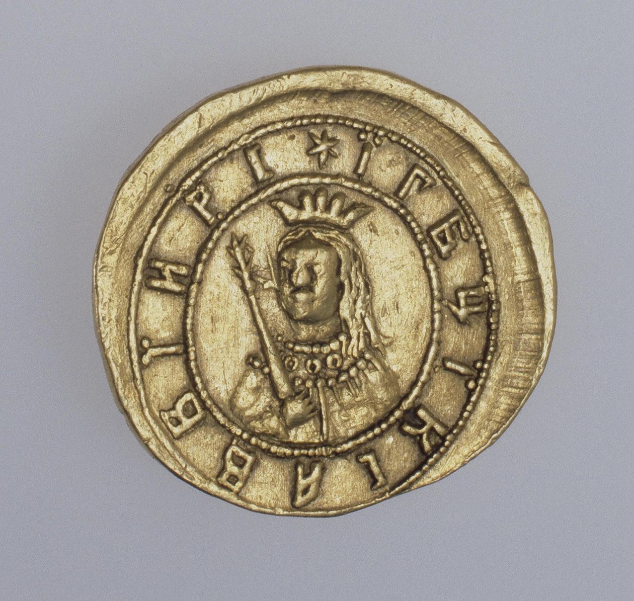 Gouden munt van regentes Sophia Alekseyevna, tussen 1682 en 1687 door Unbekannt