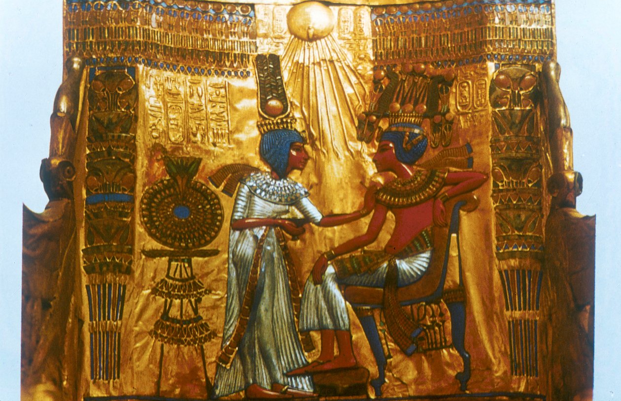 Gouden troon van Toetanchamon, Oude Egyptenaar, 18e dynastie, Nieuwe Koninkrijk, 14e eeuw v.Chr. door Unbekannt