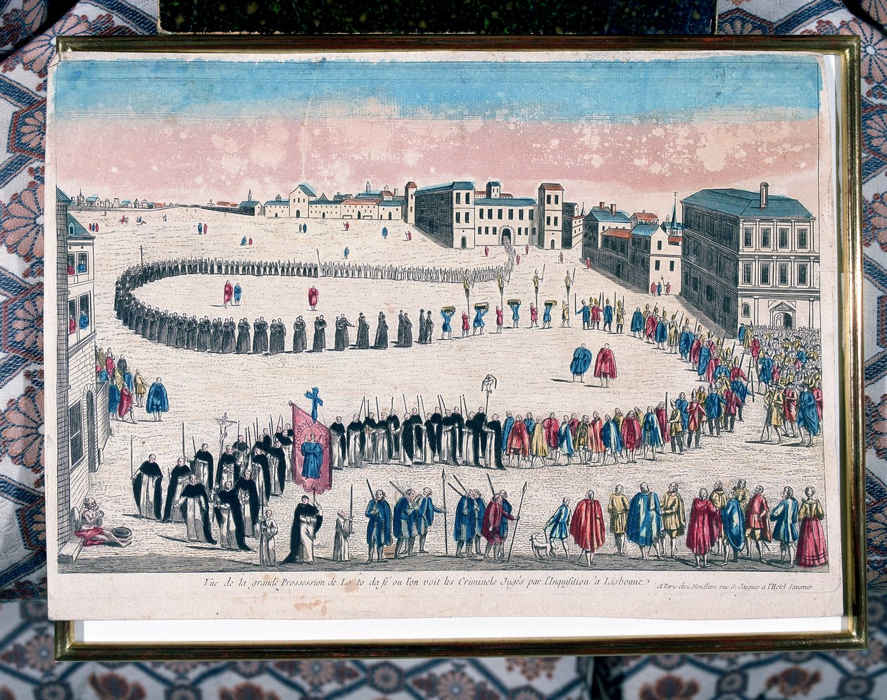 Grote processie van criminelen veroordeeld door de Inquisitie van Lissabon, 18e eeuw door Unbekannt