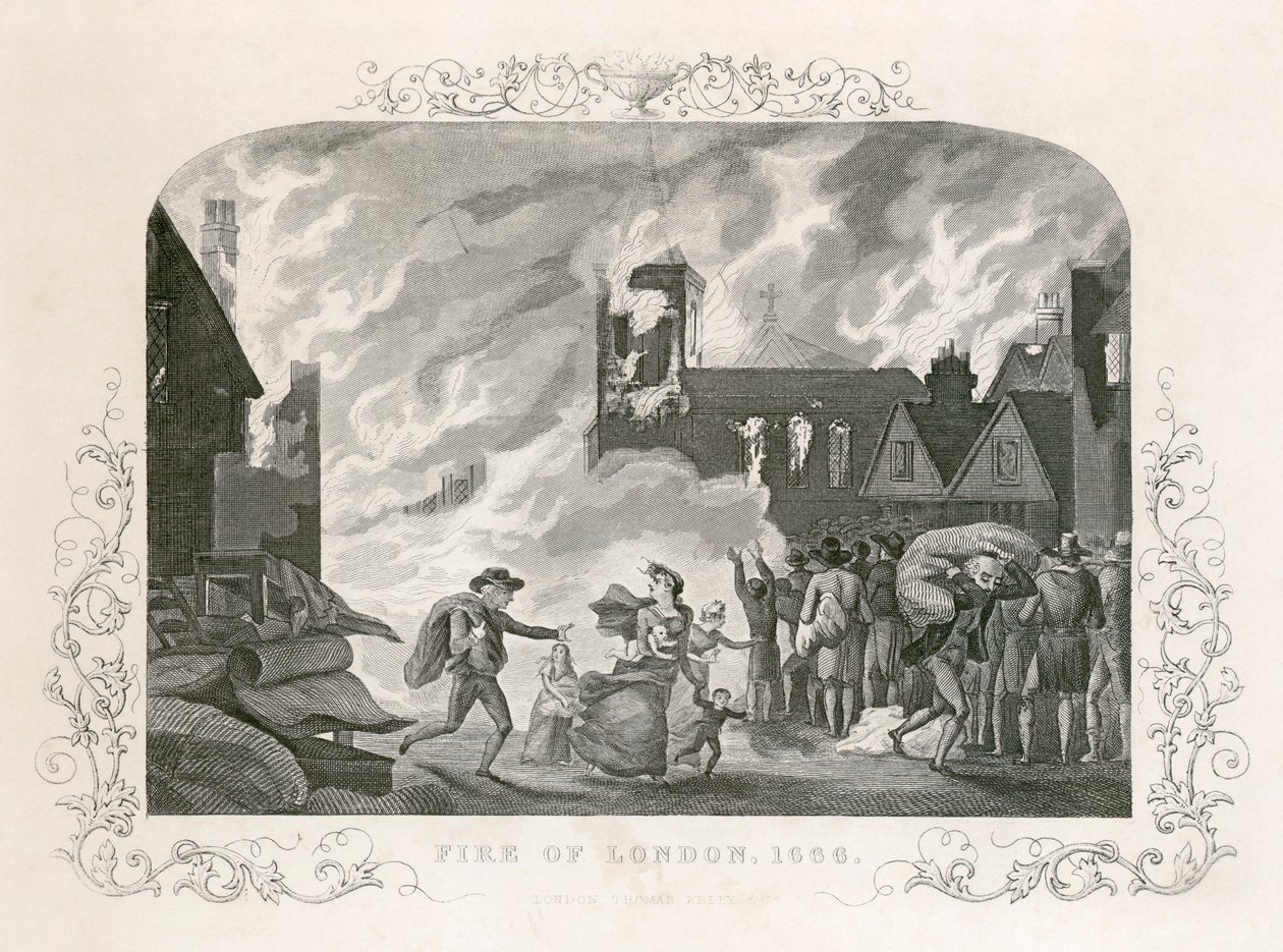 Grote brand van Londen, 1666, 19e eeuw door Unbekannt