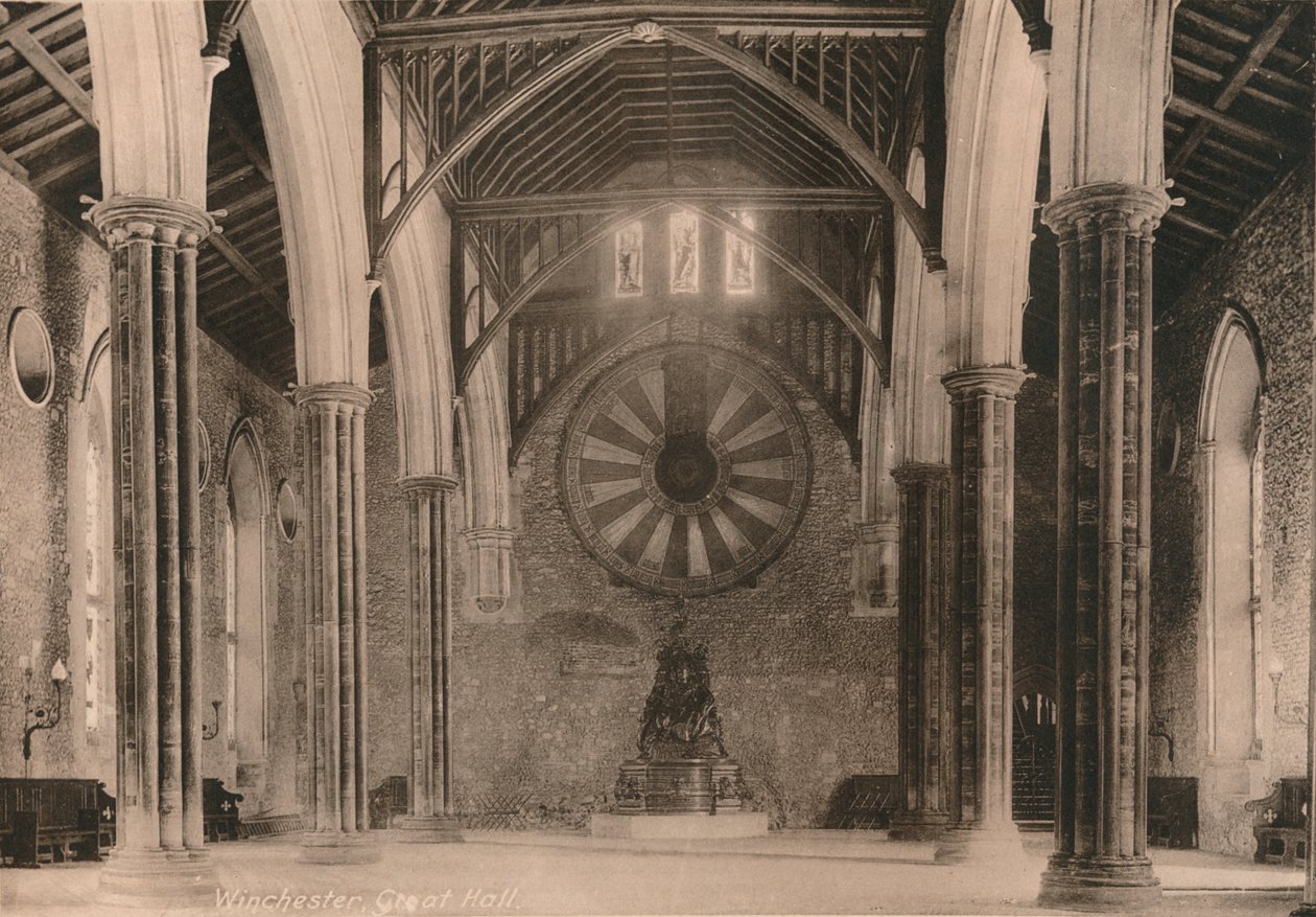 Grote Hal van Winchester Castle, Hampshire, begin 20e eeuw door Unbekannt