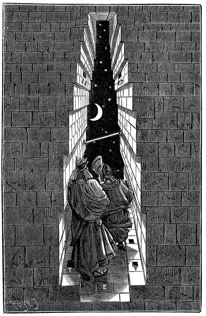 Grote Piramide van Cheops in Gizeh gebruikt als astronomisch observatorium, 1891 door Unbekannt