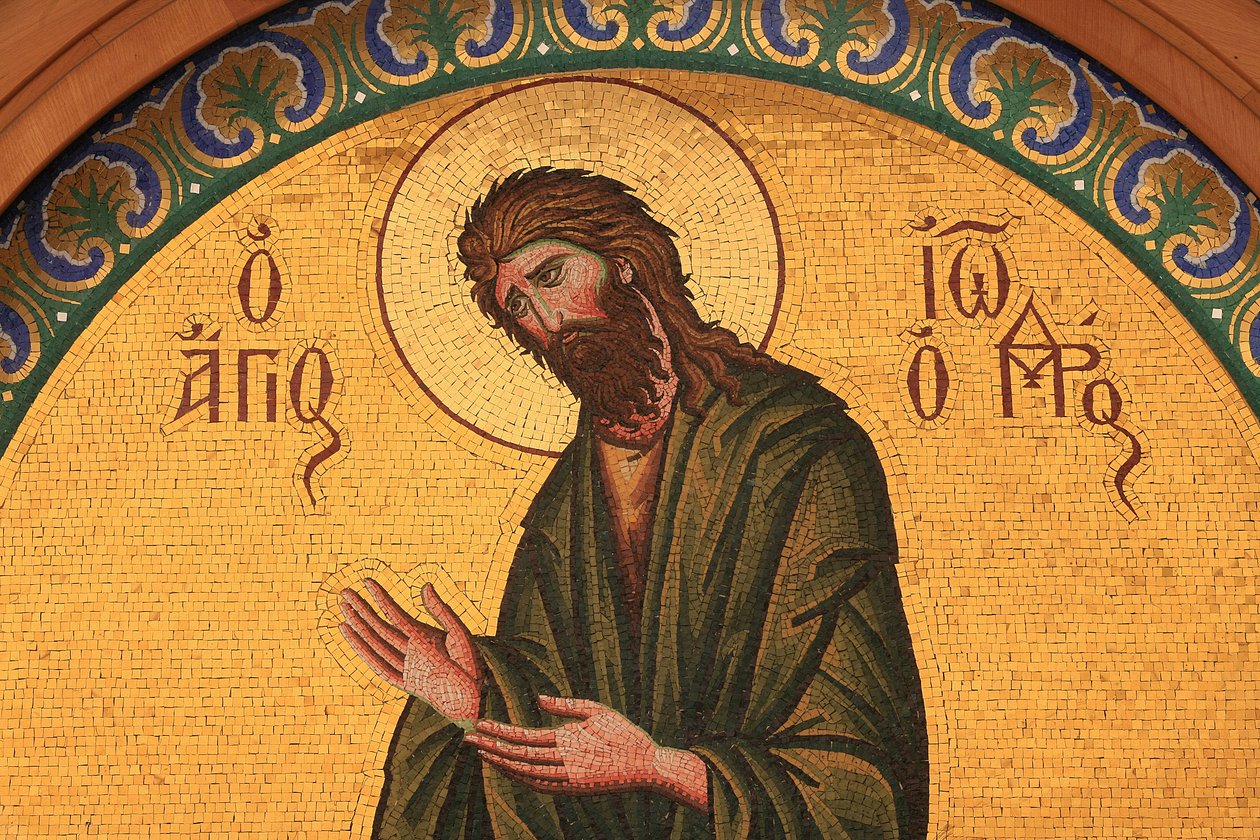 Grieks-orthodox icoon die Johannes de Doper afbeeldt, Thessaloniki, Griekenland door Unbekannt