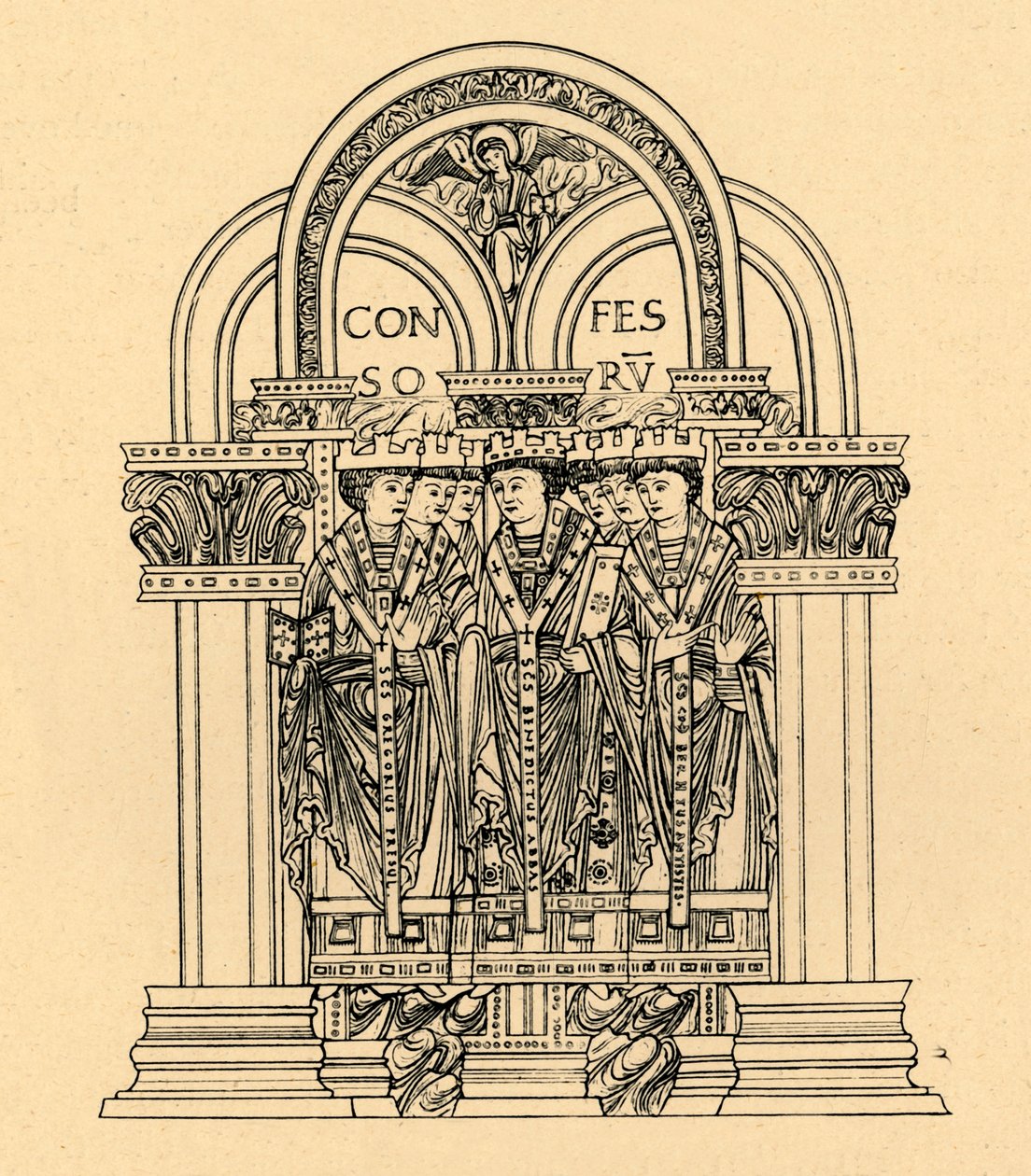 Gregorius de Grote, St. Benedictus en St. Cuthbert, 1908 door Unbekannt