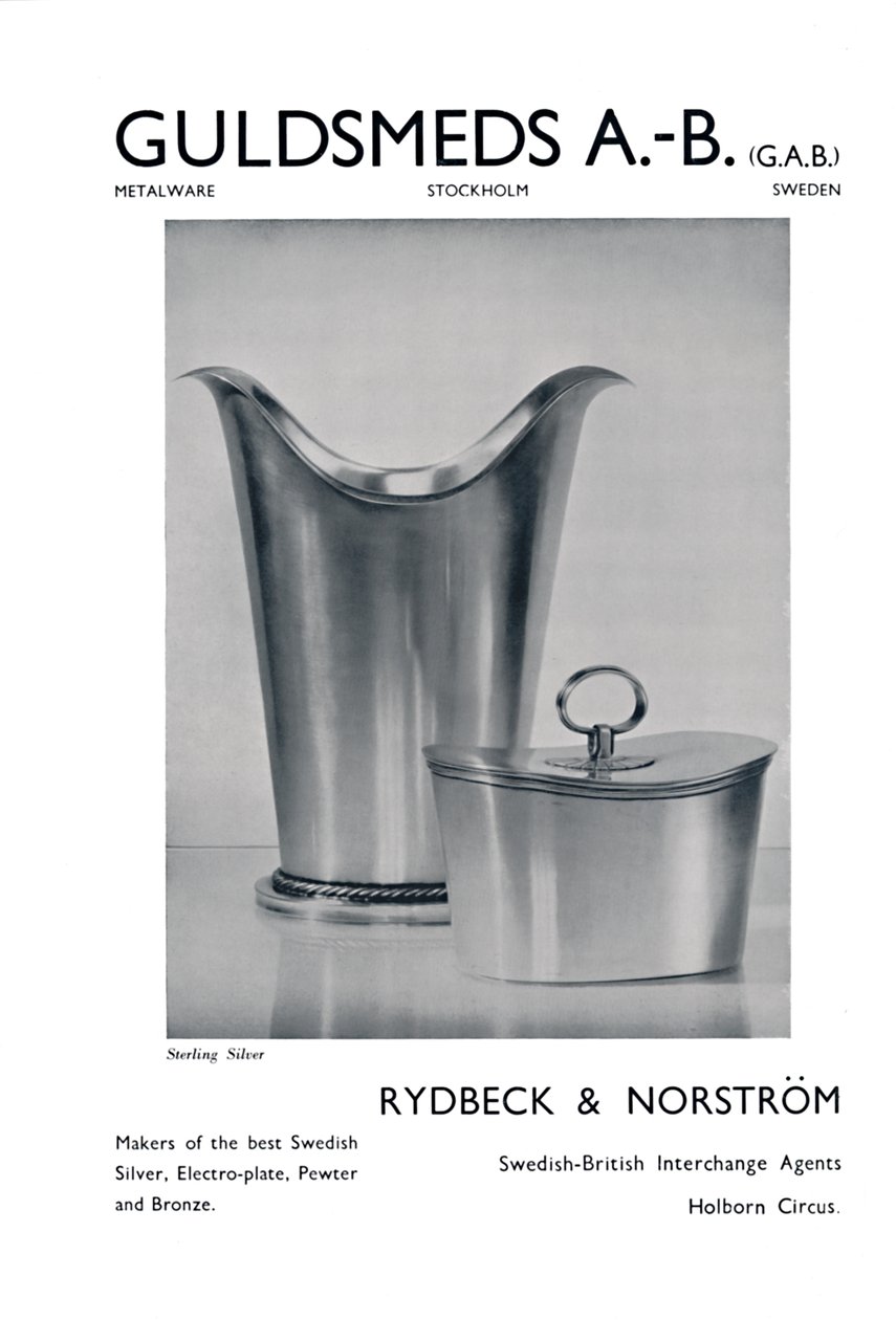 Guldsmeds A.-B. G.A.B. - Sterling Zilver - Rydbeck & Norström, 1939 door Unbekannt