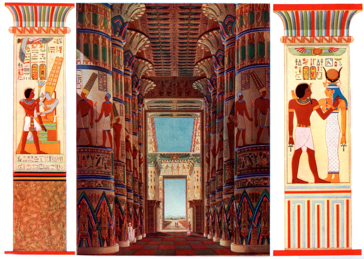 Zaal van Zuilen in de Grote Tempel van Karnak, Egypte, 1933-1934 door Unbekannt
