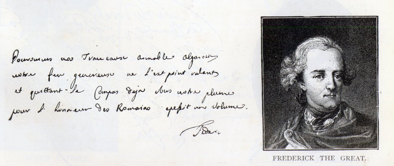 Handschrift en handtekening van Frederik de Grote, koning van Pruisen door Unbekannt