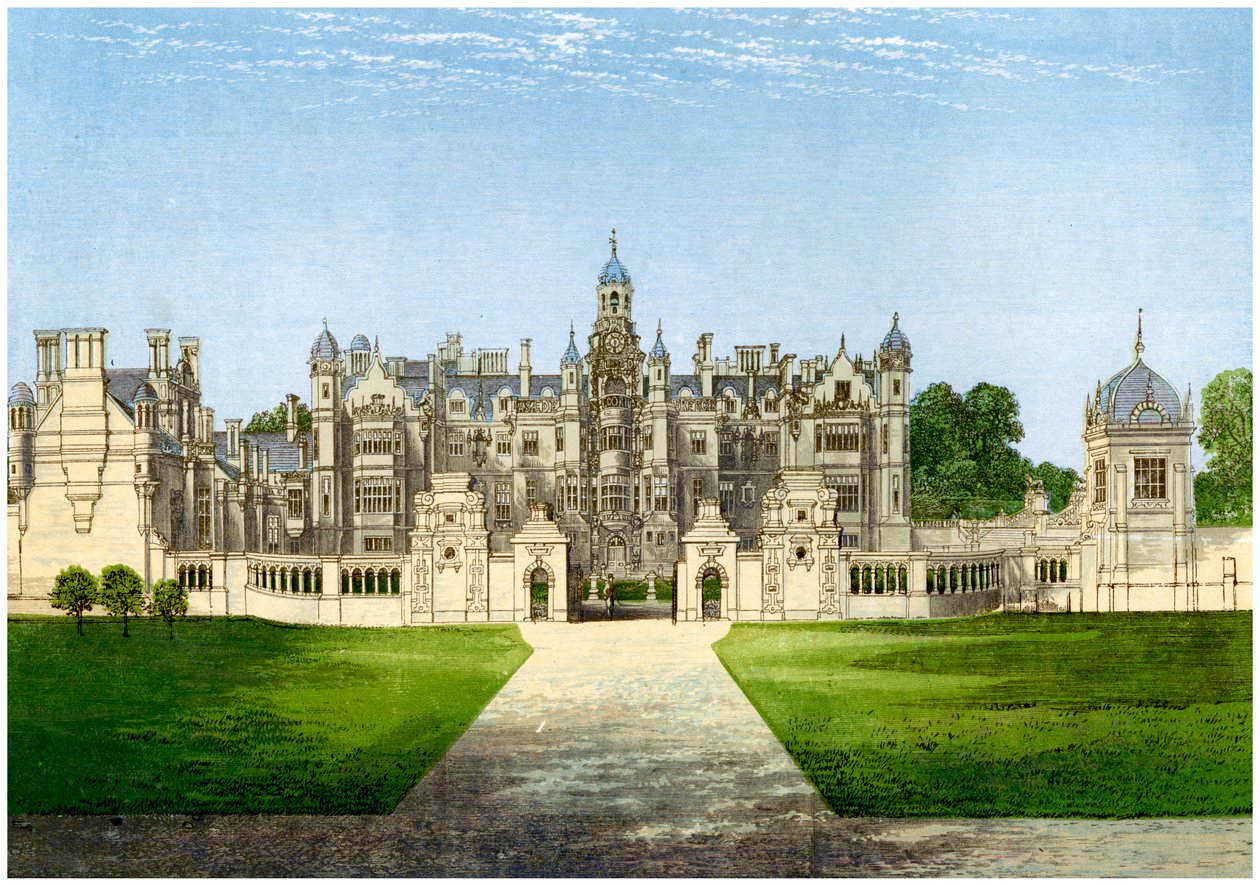 Harlaxton Manor, Lincolnshire, huis van de familie Gregory, c1880 door Unbekannt