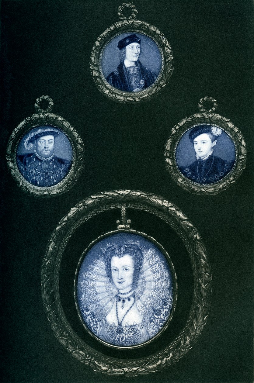 Henry VII, Henry VIII, Edward VI, Elizabeth I, 16e eeuw, 1896 door Unbekannt