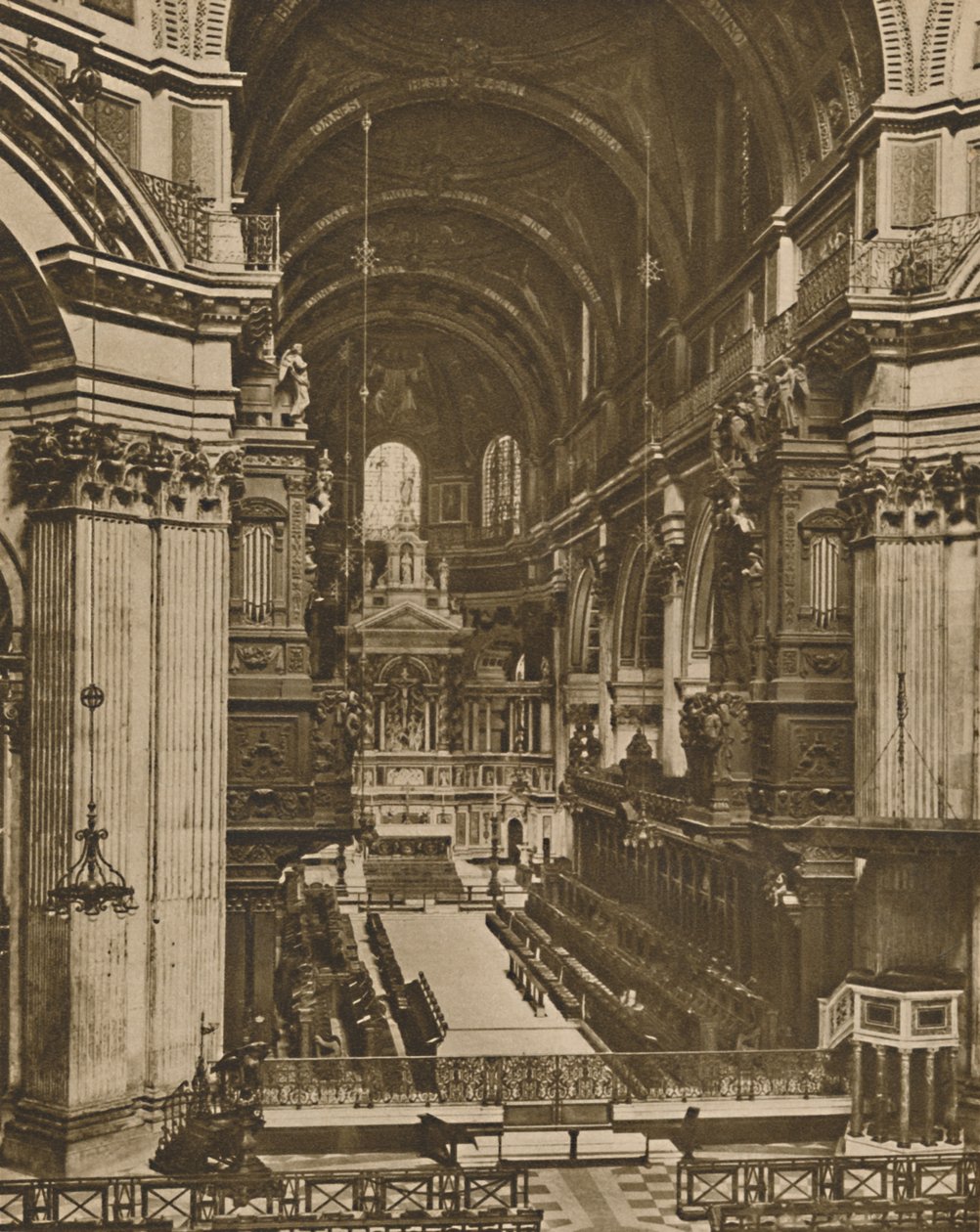 Hoogaltaar van St. Pauls gezien door het lange uitzicht van het koor, ca. 1935 door Unbekannt