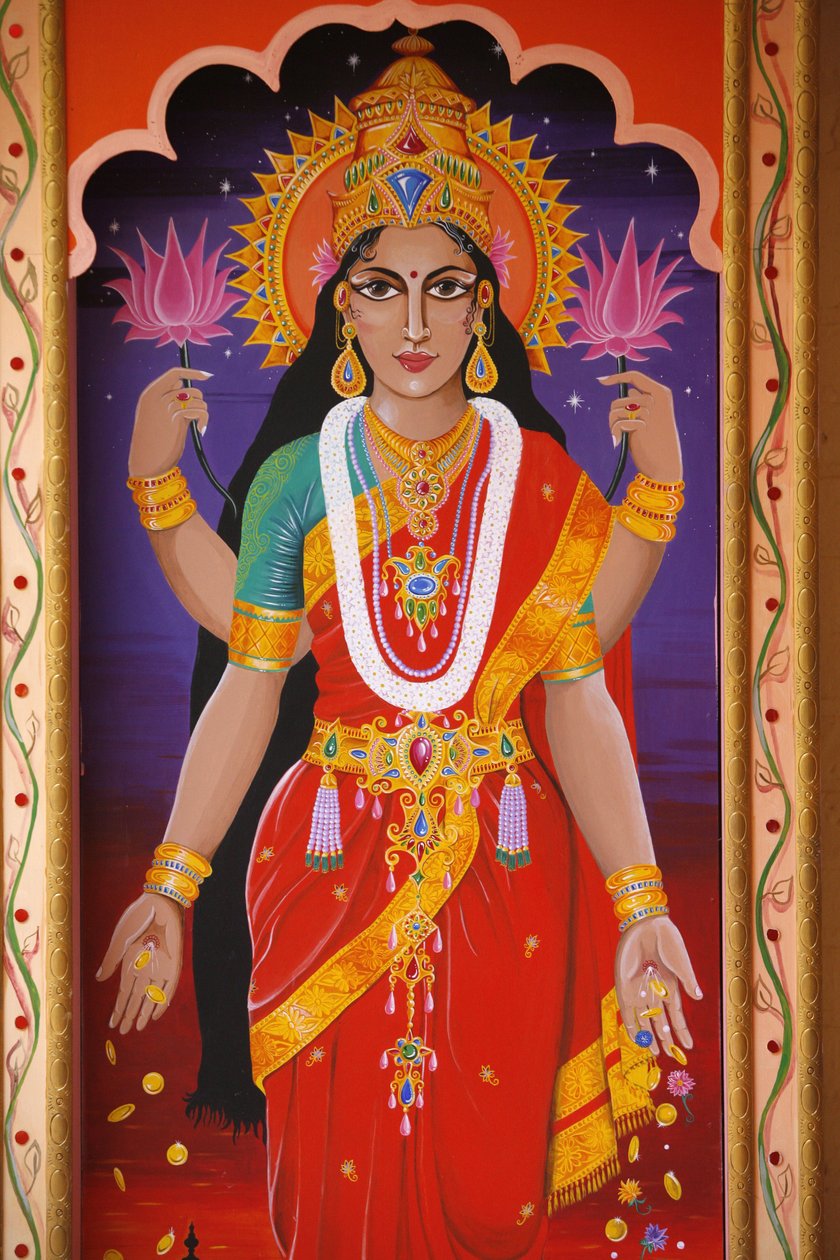 Hindoeïstische godin Laxmi, Londen, Groot-Brittannië door Unbekannt