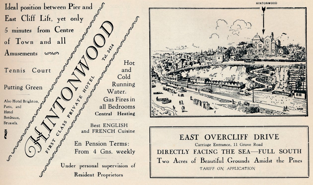 Hintonwood - Eerste Klasse Privé Hotel, 1929 door Unbekannt