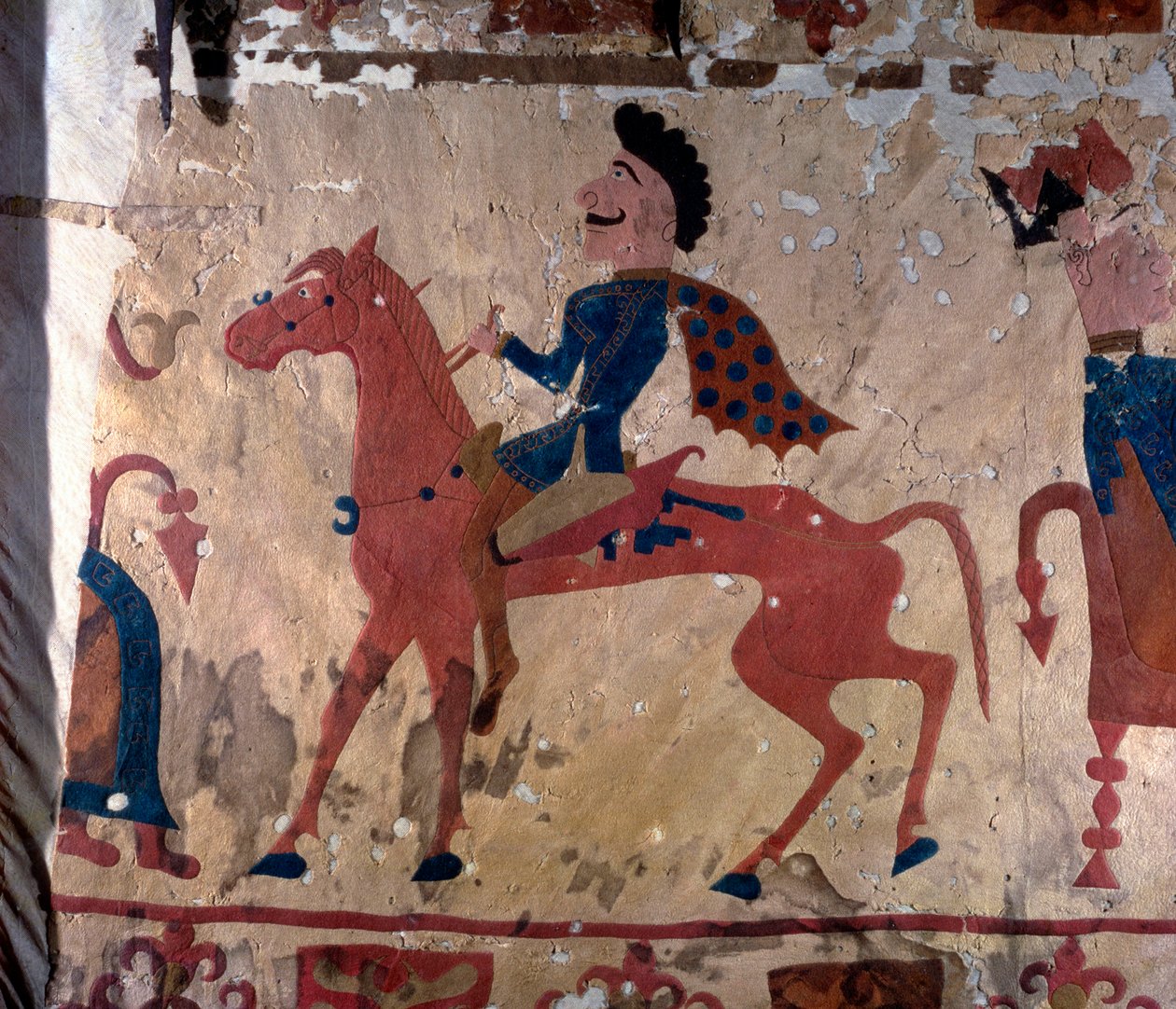 Ruiter, Pazyryk vilt artefact tapijt detail door Unbekannt